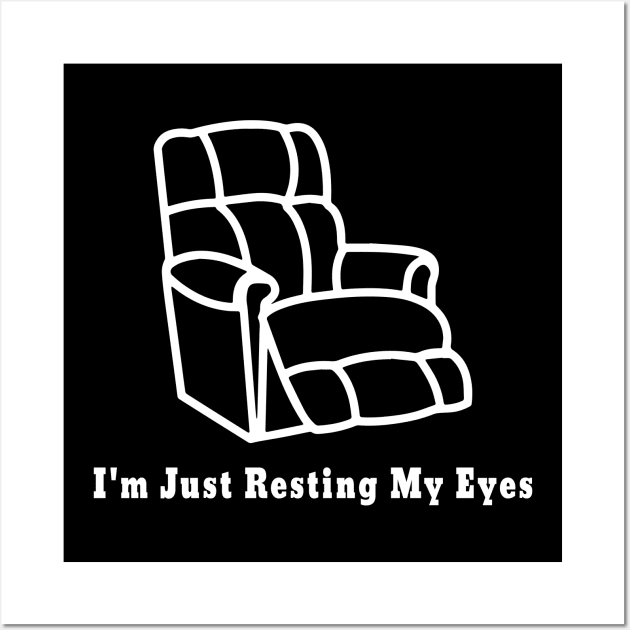 I'm Just Resting My Eyes Funny Vintage Dad Grandpa Gifts Wall Art by ZimBom Designer